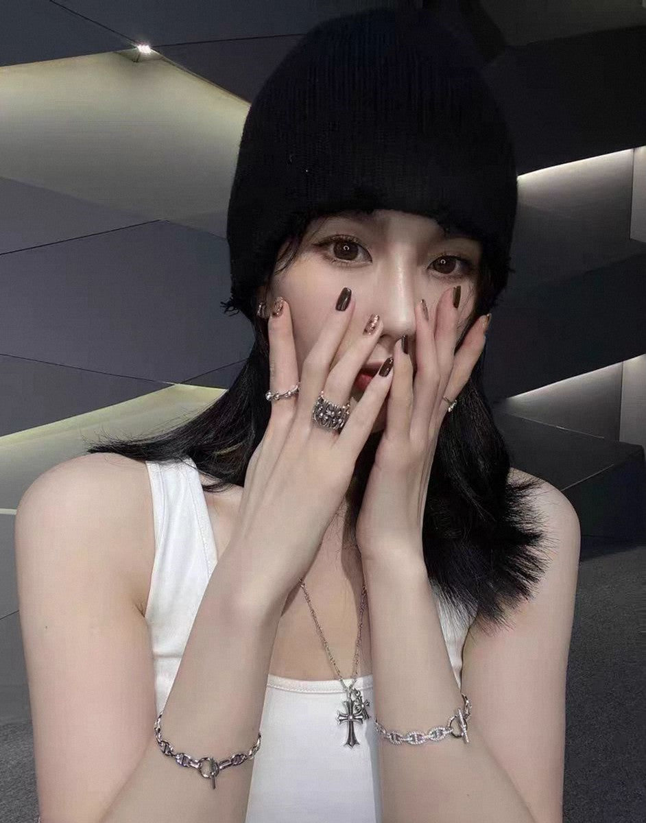 Luxury 18K Gold Plated Double Cross Pendant Necklace with VVS Moissanite Diamonds, Premium Heavy Bamboo Link Chain