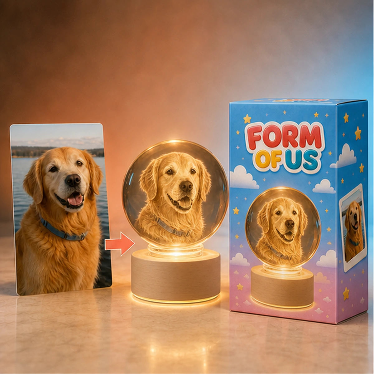 Custom photo crystal globe